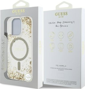 Etui Guess HC Resin Bottom Glitter do     iPhone 16 Pro MagSafe złoty 8