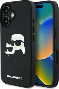 Etui Karl Lagerfeld HC 3D Rubber Double   Heads do iPhone 16 czarny 1