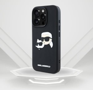 Etui Karl Lagerfeld HC 3D Rubber Double   Heads do iPhone 16 Pro czarny 11
