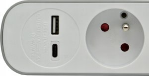 HOME EXTENSION CORD 5x SOCKETS 3m WITH SWITCH 1x USB-A 1x USB-C 6