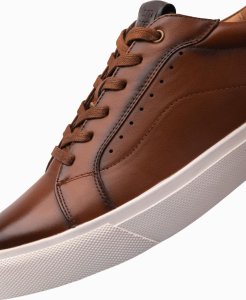 Męskie buty sneakersy ze skóry ekologicznej  brązowe V1 OM-FOCS-0179 43 2