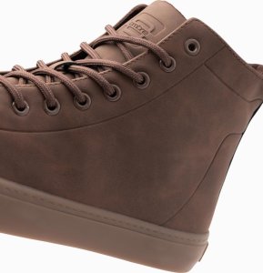 Buty trampki męskie za kostkę z gumową podeszwą  brązowe V4 OM-FOTH-0187 45 5