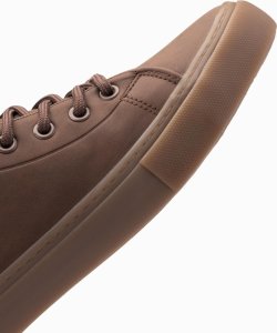 Buty trampki męskie za kostkę z gumową podeszwą  brązowe V4 OM-FOTH-0187 45 7