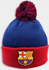 Czapka Zimowa FC Barcelona z Pomponem Herb Logo Granatowa DZIECIĘCA 52/54 8