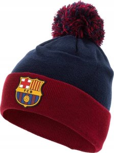 Czapka Zimowa FC Barcelona z Pomponem Herb Logo Granatowa DZIECIĘCA 52/54 4
