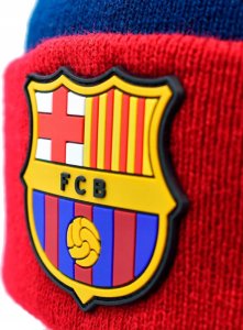 Czapka Zimowa FC Barcelona z Pomponem Herb Logo Granatowa DZIECIĘCA 52/54 7