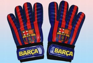 RĘKAWICE BRAMKARSKIE DLA DZIECI JUNIOR DZIECIĘCE ROZMIAR 3 BARCELONA 18cm 2