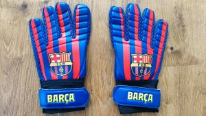 RĘKAWICE BRAMKARSKIE DLA DZIECI JUNIOR DZIECIĘCE ROZMIAR 3 BARCELONA 18cm 5