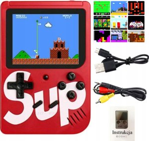 PRZENOŚNA MINI KONSOLA RETRO GAMEBOY PEGASUS GAME BOX MARIO CONTRA 400 GIER (czerwona) 1