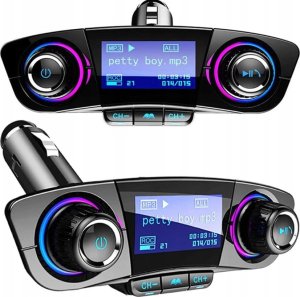 Transmiter FM Bluetooth QIKtech T01 z Ładowarką PENDRIVE SD 2X USB 1