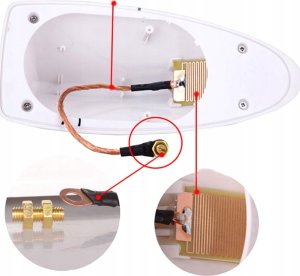 ANTENA SAMOCHODOWA FM NA DACH AUTA SAMOCHODU SHARK PŁETWA SREBRNA AK322B 2