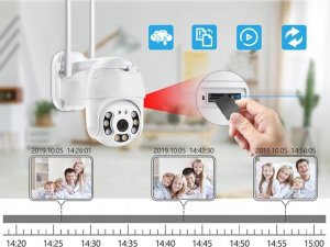 KAMERA ZEWNĘTRZNA OBROTOWA IP IOS ANDROID WIFI HD (biała) 8