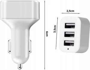 SZYBKA ŁADOWARKA SAMOCHODOWA 3xUSB 3.1A do auta  Ładowarka 4