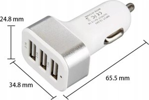 SZYBKA ŁADOWARKA SAMOCHODOWA 3xUSB 3.1A do auta  Ładowarka 6