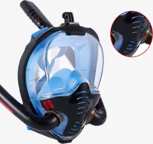 MASKA DO SNORKELINGU Z DWOMA FAJKAMI SM-14 L/XL CZARNO-NIEBIESKA 11