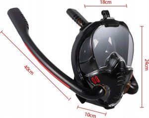 MASKA DO SNORKELINGU Z DWOMA FAJKAMI SM-14 L/XL CZARNO-NIEBIESKA 14