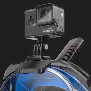 MASKA DO SNORKELINGU Z DWOMA FAJKAMI SM-14 L/XL CZARNO-NIEBIESKA 6