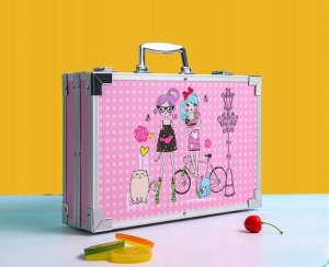 ZESTAW ARTYSTYCZNY RÓŻOWA WALIZKA GIRLS BASQUIAT145 5
