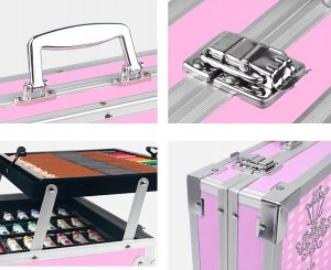 ZESTAW ARTYSTYCZNY RÓŻOWA WALIZKA GIRLS BASQUIAT145 10