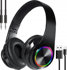 SŁUCHAWKI BLUETOOTH PODŚWIETLANE FURY LX-B39 CZARNE 1