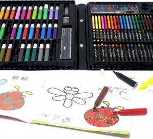 ZESTAW ARTYSTYCZNY W WALIZCE 168el CZARNY KIDDO-02 5