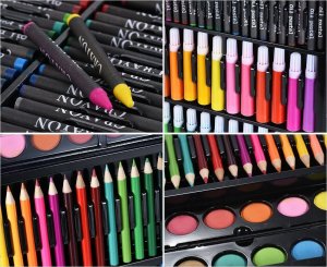 ZESTAW ARTYSTYCZNY W WALIZCE 168el CZARNY KIDDO-02 6