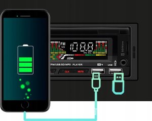 RADIO SAMOCHODOWE PODŚWIETLANE 2 HE-6609 2