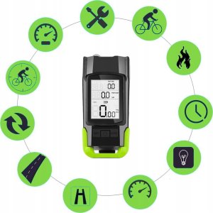 LICZNIK ROWEROWY Z LAMPKĄ + LAMPKA TYLNA BK-1718B 12