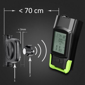 LICZNIK ROWEROWY Z LAMPKĄ + LAMPKA TYLNA BK-1718B 15