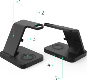 5 w 1 BEZPRZEWODOWA STACJA ŁADUJĄCA ZHX-WA16 2