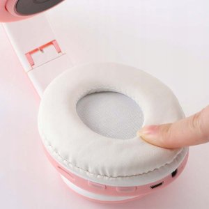 SŁUCHAWKI BEZPREWODOWE KOCIE USZY RÓŻOWE LX-B39A 6