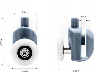 ROLKI DO KABINY PRYSZNICOWEJ 8szt. ZK-01 12