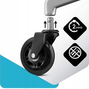 KÓŁKA DO FOTELA KAUCZUKOWE 5 SZTUK C-75 czarne 4