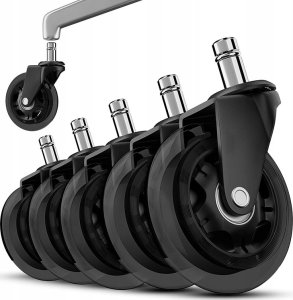 KÓŁKA DO FOTELA KAUCZUKOWE 5 SZTUK C-75 czarne 8