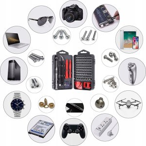 ZESTAW NARZĘDZI PRECYZYJNYCH Z BITAMI BSA-115 czerwony 3