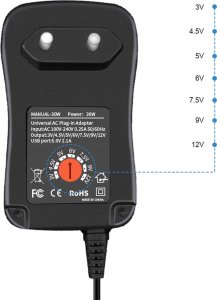 ZASILACZ UNIWERSALNY Z USB 30W SY-050120 7