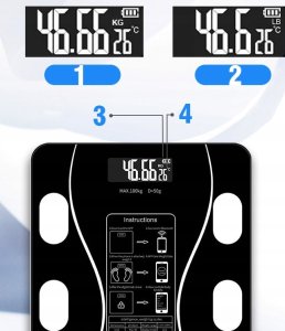 Waga łazienkowa Fala ANALITYCZNA WAGA ŁAZIENKOWA BLUETOOTH M1G936 11