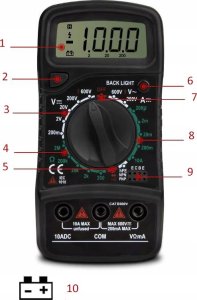 CYFROWY MIERNIK PRĄDU POMARAŃCZOWY XL830L 14