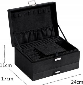 SZKATUŁKA NA BIŻUTERIĘ CZARNA ONYX01 12