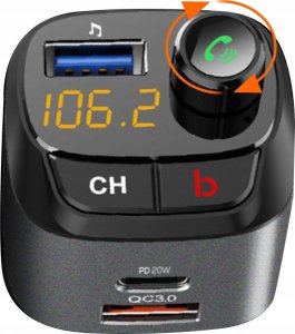 TRANSMITER SAMOCHODOWY BLUETOOTH FM BASS C68 8