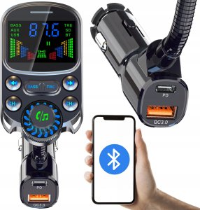 TRANSMITER SAMOCHODOWY BLUETOOTH AUX BC86 1