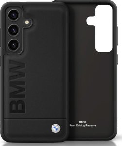 Etui BMW Leather Big Wordmark do Samsung  Galaxy S25 czarny 1