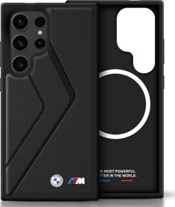 Etui BMW Leather Oversized Stripes        MagSafe do Samsung Galaxy S25 Ultra czarny 1