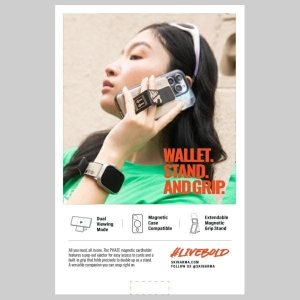 Portfel Skinarma Mirage Spunk Wallet      Magnetic Grip Stand pomarańczowy 5