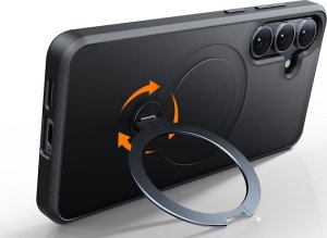 Etui na telefon Torras Ostand Spin Series do Samsung S25 (czarny) 5