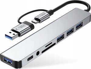 TECH-PROTECT HB06 HUB ADAPTER 9IN1 TYPE-C + USB2.0 + USB3.0 + SD/TF + AV3.5 SPACE GREY 2