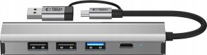 TECH-PROTECT HB03 HUB ADAPTER 5IN1 TYPE-C + USB2.0 + USB3.0 + RJ45 SPACE GREY 4