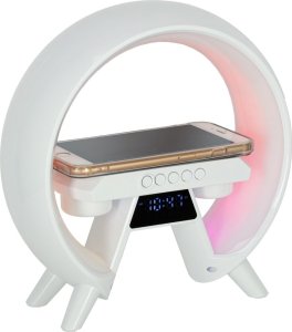 Lampka LED RGB 4w1 z ładowarką indukcyjną bezprzewodowa głośnik bluetooth budzik radio FM biała Kik sp. z o.o. sp. k. 7