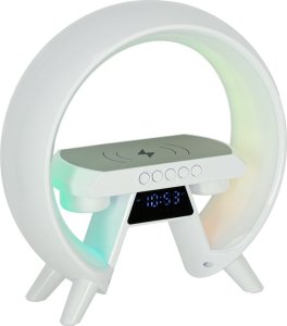 Lampka LED RGB 4w1 z ładowarką indukcyjną bezprzewodowa głośnik bluetooth budzik radio FM biała Kik sp. z o.o. sp. k. 8