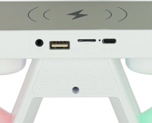 Lampka LED RGB 4w1 z ładowarką indukcyjną bezprzewodowa głośnik bluetooth budzik radio FM biała Kik sp. z o.o. sp. k. 10